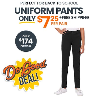 Girl's Super Stretch Skinny Uniform Pants - Black, Size 4