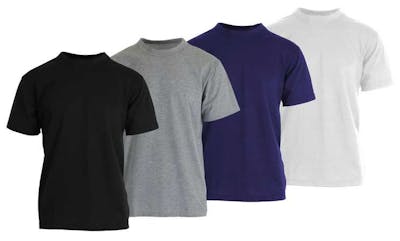 Men's Crew Neck Tees - Black, Large