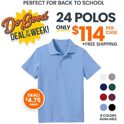 Uniform Polos - 2XL, Light Blue, Short Sleeve