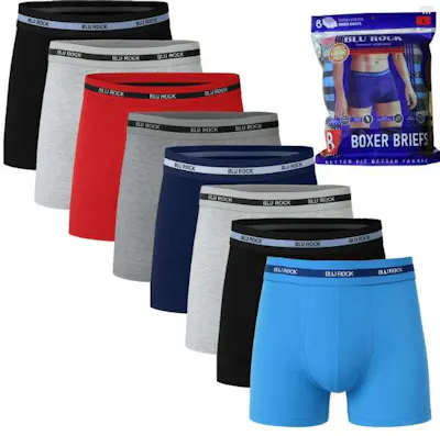 Men's Boxer Briefs - Size Medium, 8 Pack