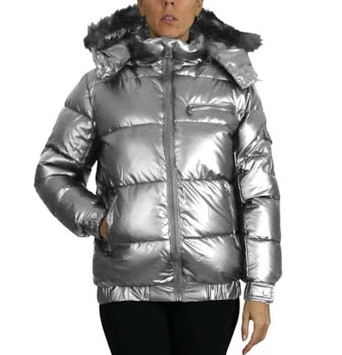 Women's Fashion Bubble Jackets - Silver, S-XL