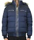 Men's Fur Hood Jackets, Navy, S-2XL