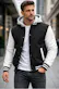 Men's Varsity Jacket - Size S-3XL, Black