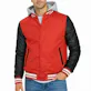 Men's Varsity Jacket - Size S-3XL, Red/Black