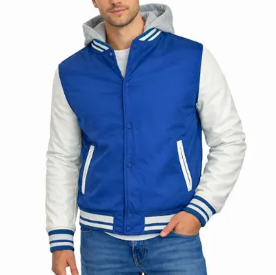 Men's Varsity Jacket - Size S-3XL, Royal