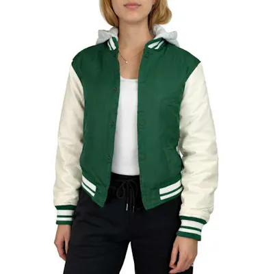 Women's Varsity Jacket - Size S-XL, Green