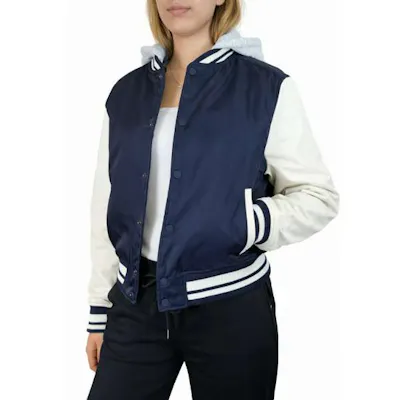 Women's Varsity Jacket - Size S-XL, Navy