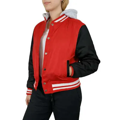 Women's Varsity Jacket - Size S-XL, Red