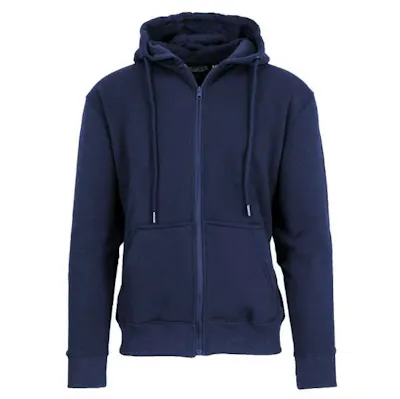 Men's Heavyweight Fleece Zip Hoodie- Size S-2XL, Navy