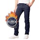 Fleece-Lined Stretch Chino Pants - Navy, Size 30-40, 31" Inseam