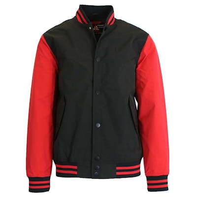 Men's Lightweight Varsity Jackets - Black &amp; Red, S -2X
