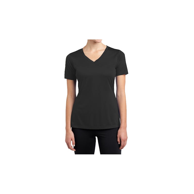 Women's Short Sleeve Cotton Stretch Fitted Tee - Black - X-large