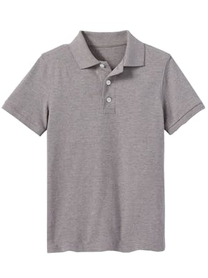 Boys' Uniform Polos - XS, Grey, Short Sleeve