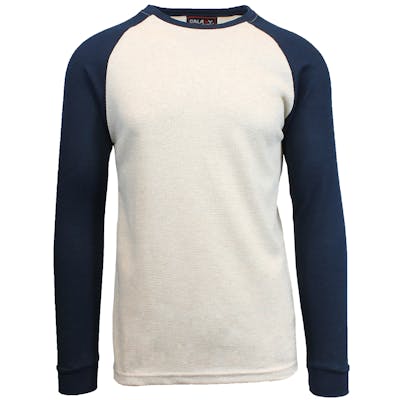 Men's Thermal Shirts - Oatmeal/Navy, S-XL