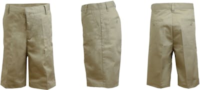 Boys' Uniform Shorts - Sizes 16 - 20, Khaki, Flat Front