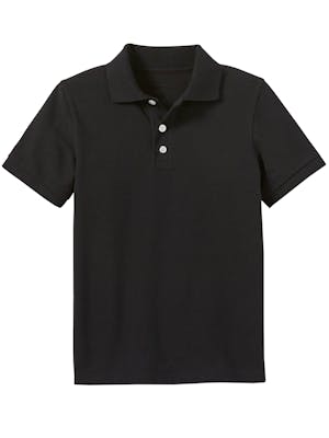 Boys' Uniform Polos - Medium, Black, Short Sleeve