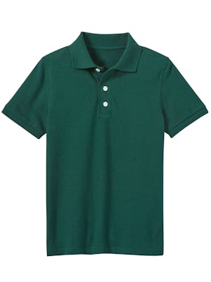 Boys' Uniform Polos - Medium, Hunter Green, Short Sleeve