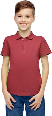 Boys' Uniform Polo Shirts - Burgundy, Short Sleeve, Size 16-20