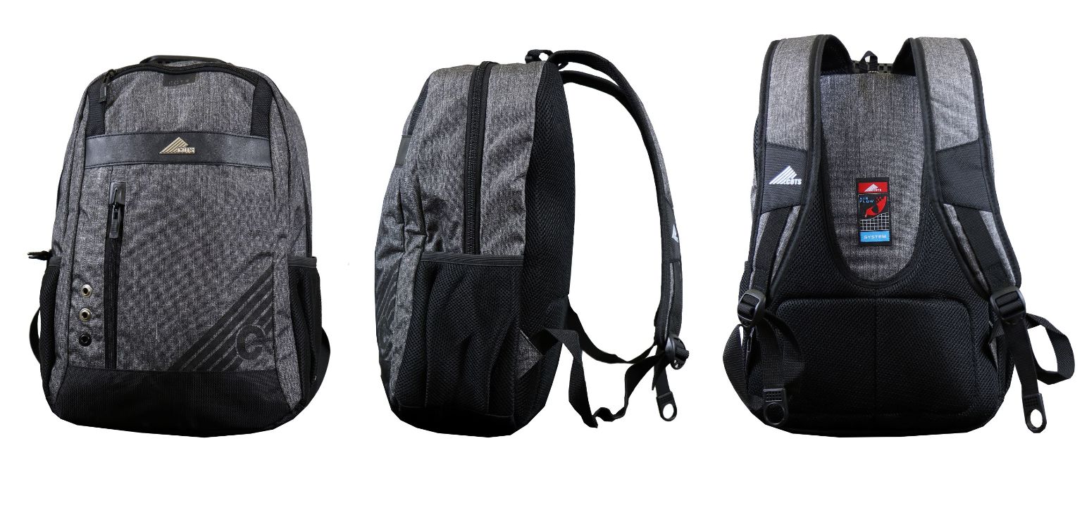Wholesale 17" Premium Heavy Back Padding Laptop Backpacks Grey