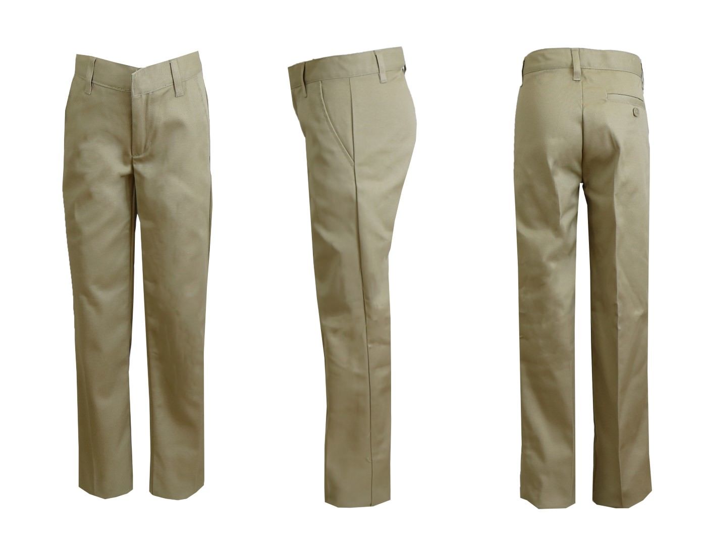Wholesale Girls' Flat Front Uniform Pants, Khaki, Size 10 - DollarDays