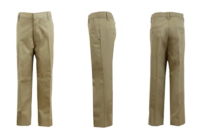 Boys' Uniform Pants - Size 12, Khaki, Flat Front