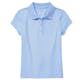 Girls' Uniform Polos - Light Blue, Medium, Short Sleeve