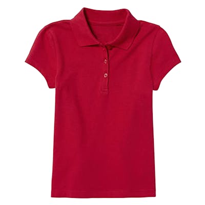 Girls' Uniform Polos - Red, Small, Short Sleeve