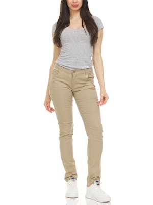 Junior Girls' Super Stretch Pants - Khaki, Skinny Leg, Size 13/14