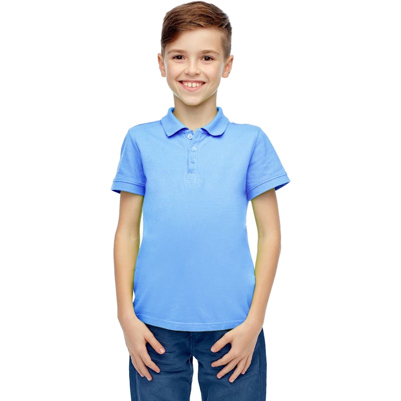 Boys' Short Sleeve Light Blue Polo Shirts - Size 8-14