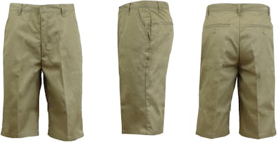 Men's Uniform Shorts - Sizes 34, Khaki, Flat Front, Twill