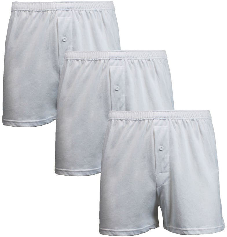Wholesale Galaxy Men's Knit Boxer Shorts White, Large, 3 Pack (SKU