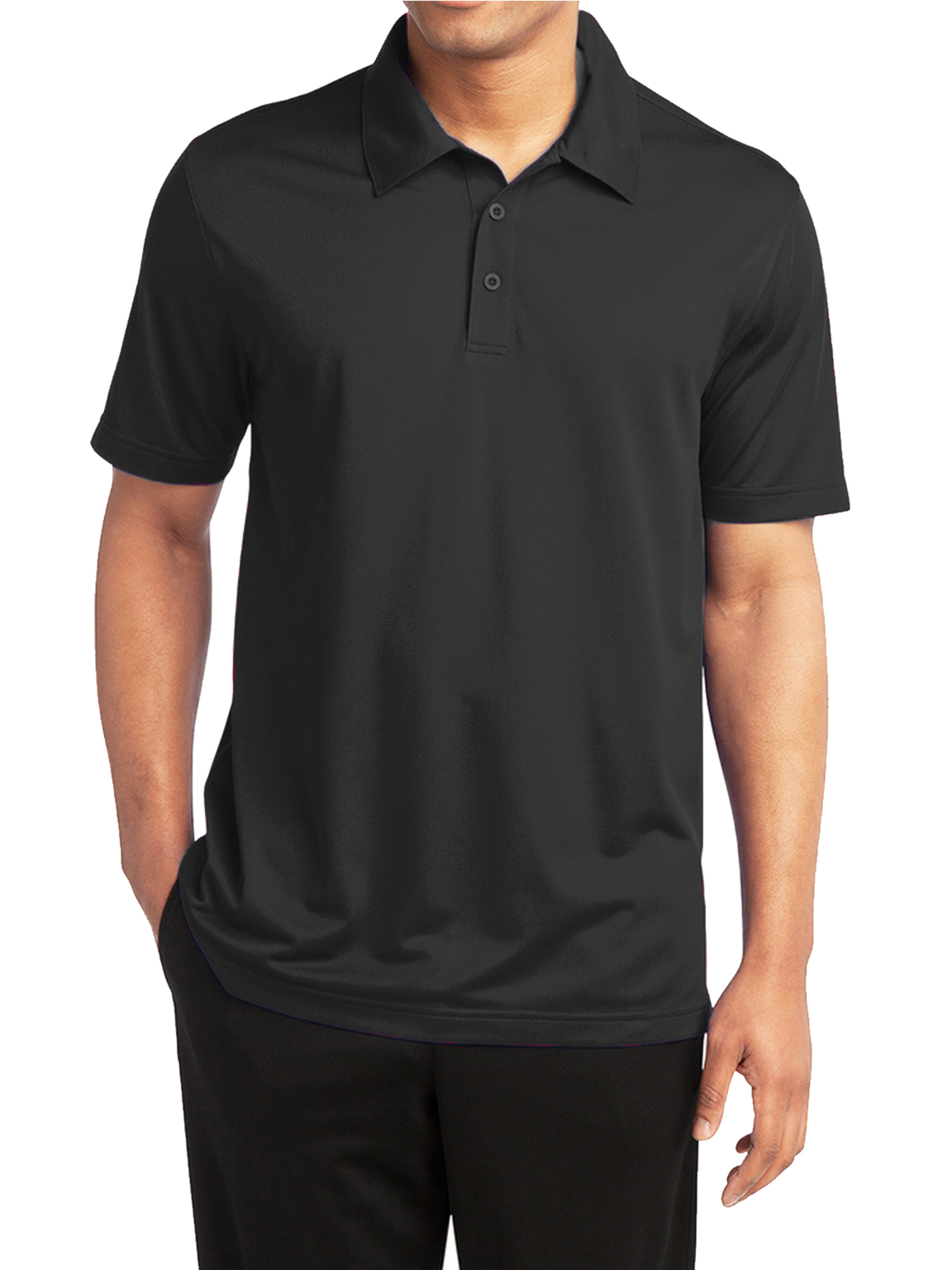 Wholesale Men's Dry Fit Polo Shirts in Black, Size 3XL - DollarDays