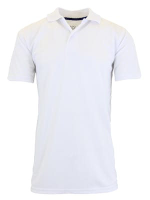 Men's Big &amp; Tall Dry Fit Polo Shirts - White, 2XL, Moisture-Wicking