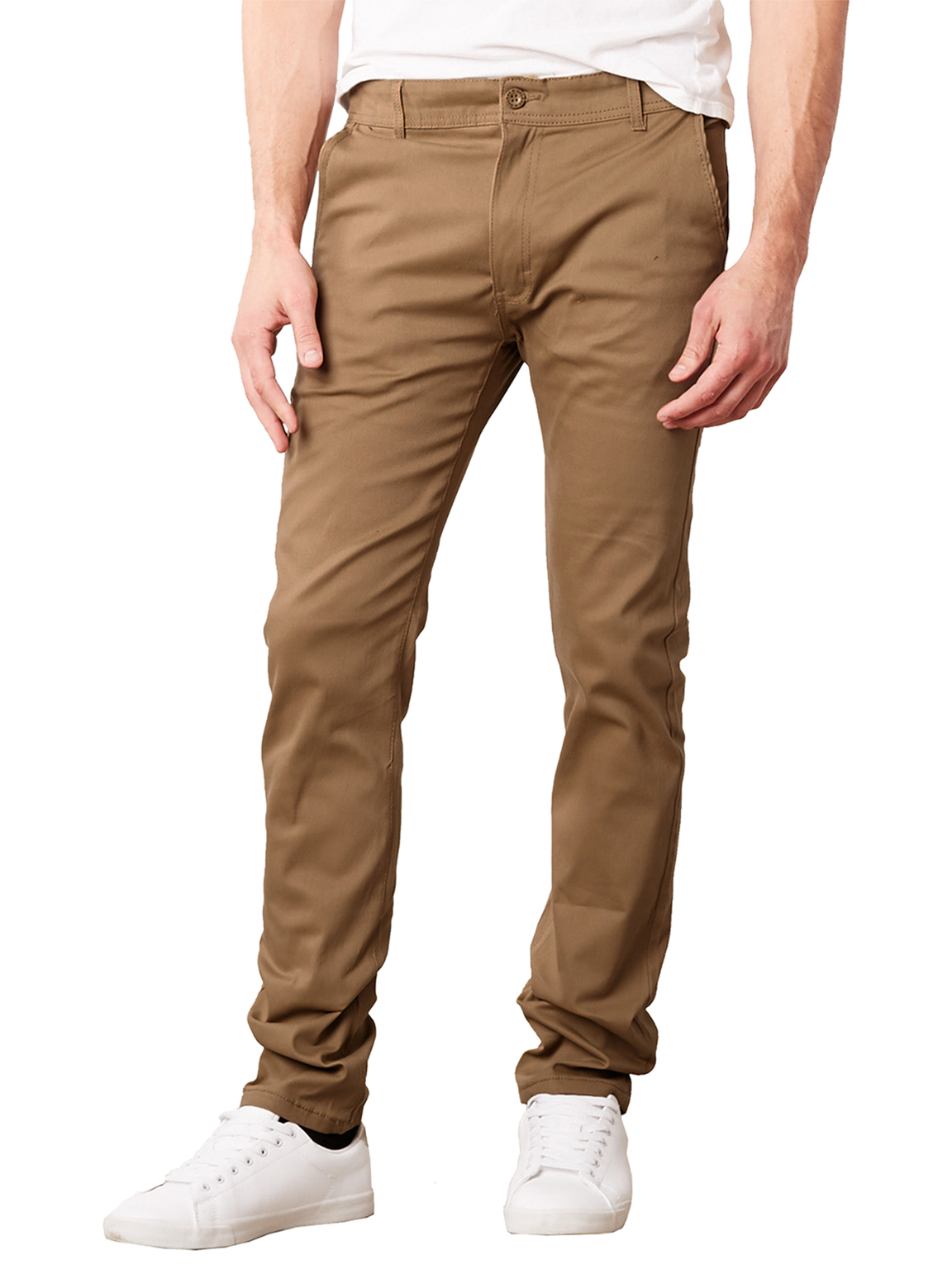 Men's Super Stretch Slim Pants - Dark Khaki, 42 x 32