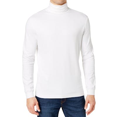 Men's Turtlenecks - White, S-2X, Cotton/Poly