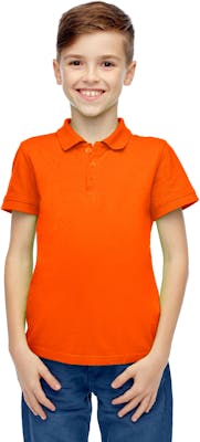 Boys' Uniform Polo Shirts - Orange, Short Sleeve, Size 8 - 14