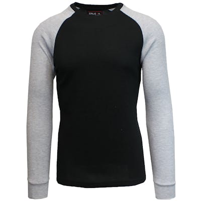 Men's Thermal Shirts - Black/Heather Grey, S-XL