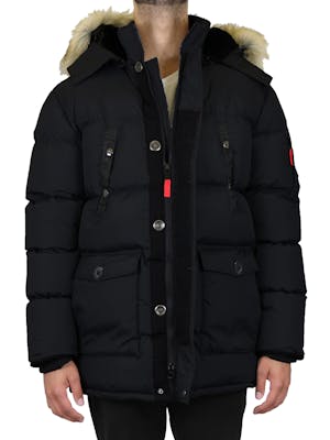 Men's Parka Jackets - S-2X, Black, Detachable Hood