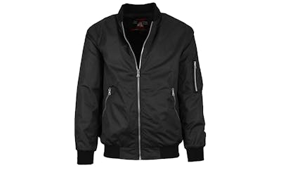 Men's Lightweight Bomber Jackets - S-2X, Black, 3 Pockets