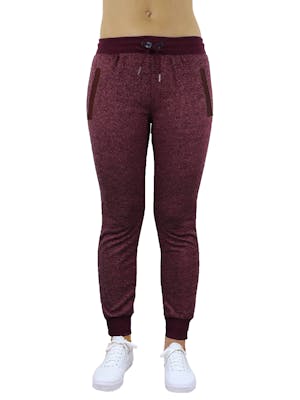 Women's Sweatpants - S-XL, Heather Burgundy, Slim Fit