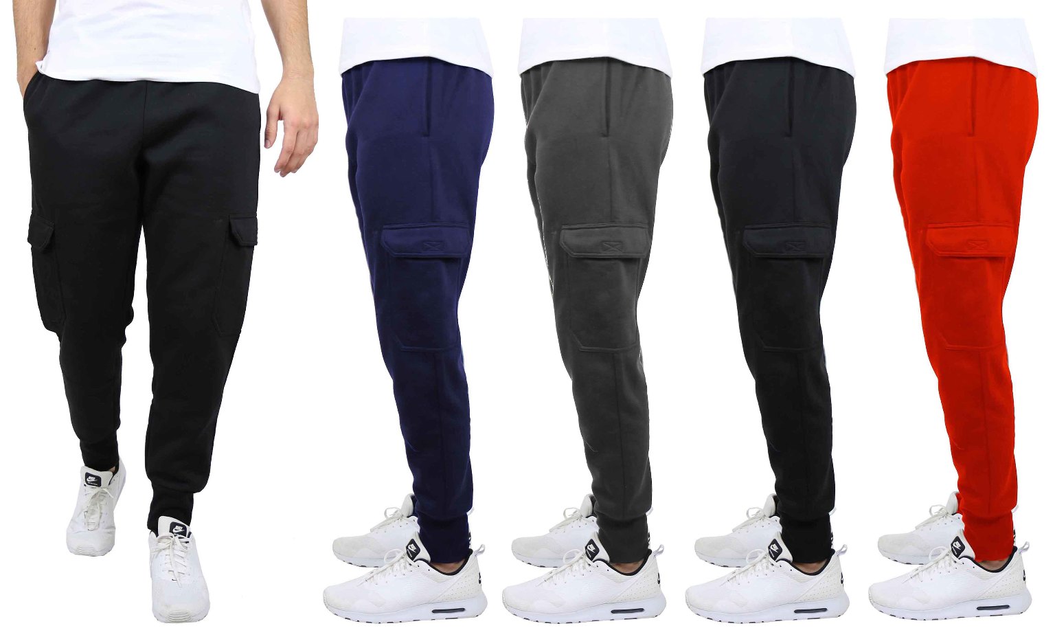 hyper denim black cargo joggers