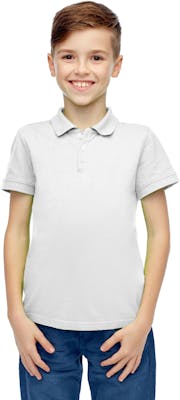 Boys' Uniform Polo Shirts - White, Short Sleeve, Size 4