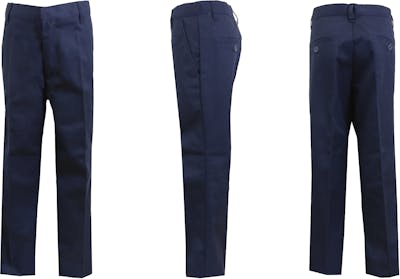 Boys' Uniform Pants - Size 4 - 7, Navy, Flat Front