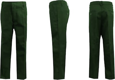 Boys' Uniform Pants - Size 4 - 7, Green, Flat Front