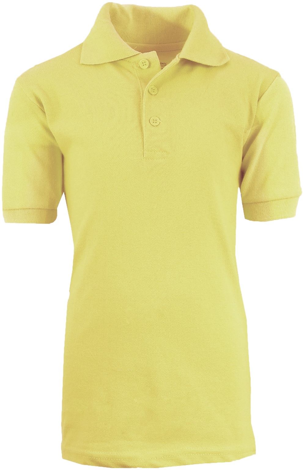 Wholesale Boys' Uniform Polo Shirts - Yellow, Size 4 - 7 - DollarDays