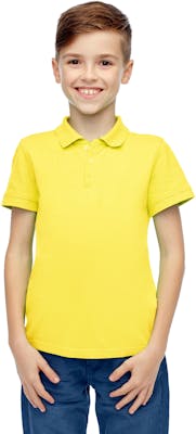 Boys' Uniform Polo Shirts - Yellow, Short Sleeve, Size 8 - 14