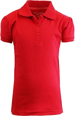 Girls' School Uniform Polo Shirts - Red, Short Sleeve, Size 16 - 20