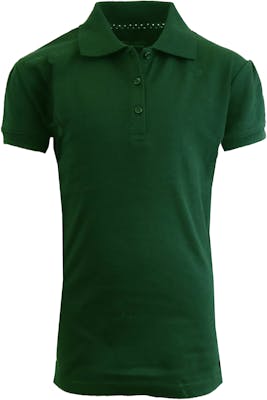 Girls' School Uniform Polo Shirts - Hunter Green, Short Sleeve, Size 16 - 20
