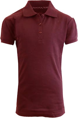 Girls' School Uniform Polo Shirts - Burgundy, Short Sleeve, Size 16 - 20