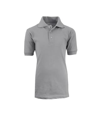 Boys' Uniform Polo Shirts - Heather Grey, Short Sleeve, Size 10